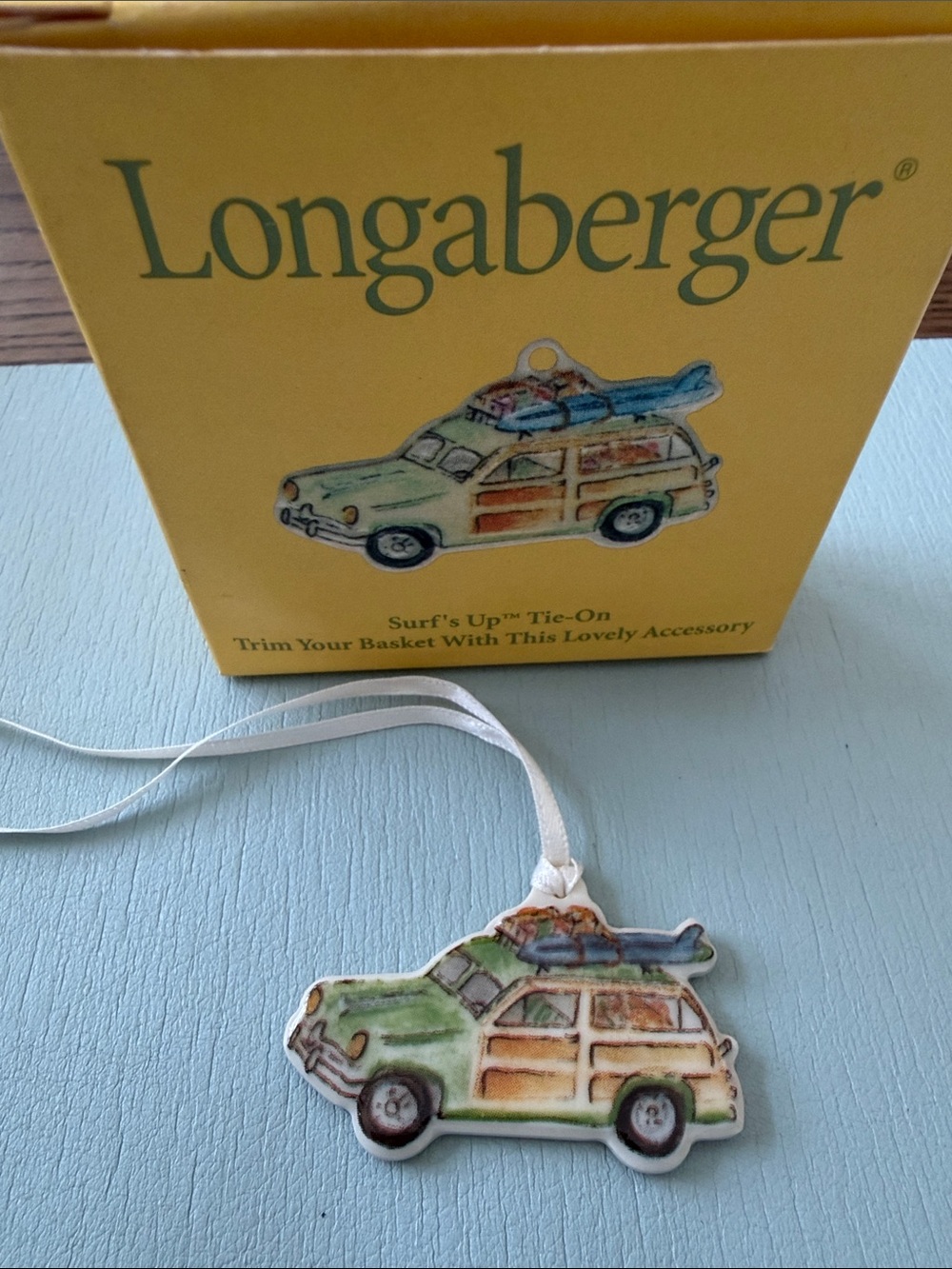Longaberger Surf Wagon Tie-On Basket or Tree Ornament